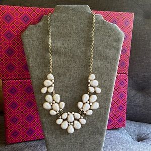 Statement white and gold necklace